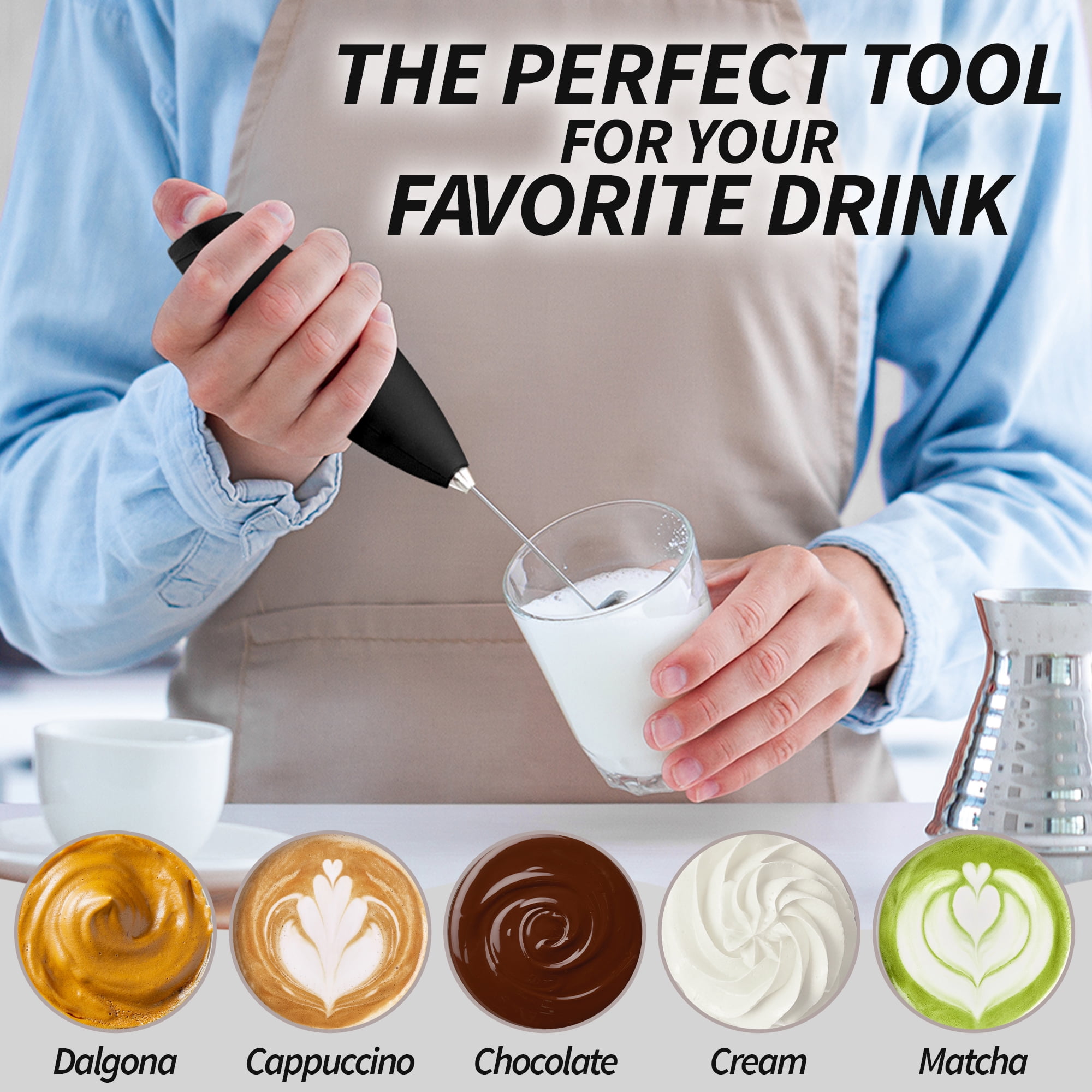 Zulay Kitchen Milk Boss Milk Frother With Holster Stand - Cotton