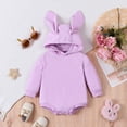 thumbnail image 2 of Ruyang My First Easter Baby Boy Girl Outfit New Born Long Sleeve Bunny Ear Hooded Sweatshirt Romper Jumpsuit Soft Cotton Cute Onesie, 2 of 7