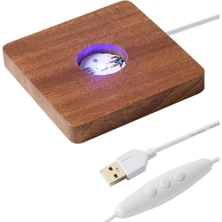 

LED Wood Light Display Base - Colorful Square for Crystal Art