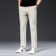 thumbnail image 1 of OmicGot New Arrival Men's Pant Breathable Solid Color Mid Straight Loose Men Trousers Plus Size 42, 1 of 12