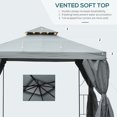thumbnail image 4 of Outsunny 10' x 10' Patio Gazebo Outdoor, Canopy Shelter, Dark Grey, 4 of 10
