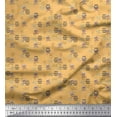 thumbnail image 1 of Soimoi Orange Poly Georgette Fabric Crossbone & Skull Halloween Printed Craft Fabric by the Yard 52 Inch Wide, 1 of 1