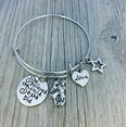 thumbnail image 2 of Mermaid Charm Bangle Bracelet, She Believed She Could Mermaid Jewelry, Mermaid GiftMermaid, 2 of 5