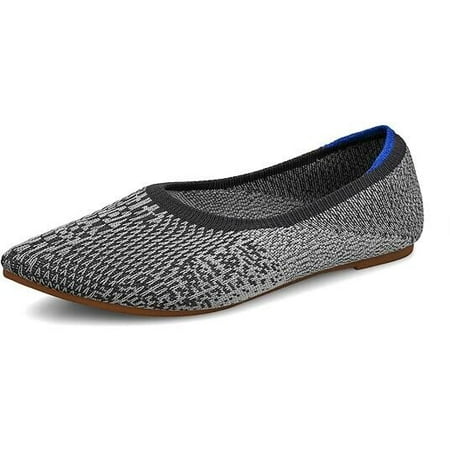 

Women s Knitted Slip On Loafers Breathable Pointed Toe Ballet Flats Size 10