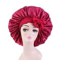 thumbnail image 1 of Gorro de para el cabello de seda para dormir gorros para dormir, diseño de lazos elásticos anchos, transpirable, liviano y agradable para rojo Soledad Gorro de dormir Satin Bonnets, 1 of 8