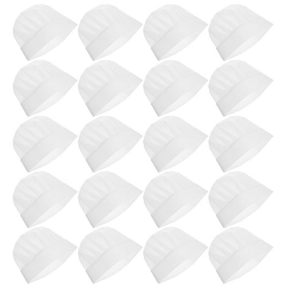 Homoyoyo Unisex Chef Hats for Kids and Adults, White Non-Woven Fabric, 30 Pieces, Comfortable and