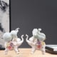 thumbnail image 4 of Figura de elefante de cerámica, divertida estatua para sala de estar, porche, decoración del hogar. blanco, 4 of 8