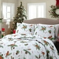 thumbnail image 3 of 3 Pcs Winter Cardinals Christmas Quilt Bedspread Set Holiday Bedding, 3 of 7