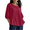 thumbnail image 2 of Antinious Womens Summer Casual Pullover Short Sleeve Loose Going Out Tops Trendy, 2 of 5