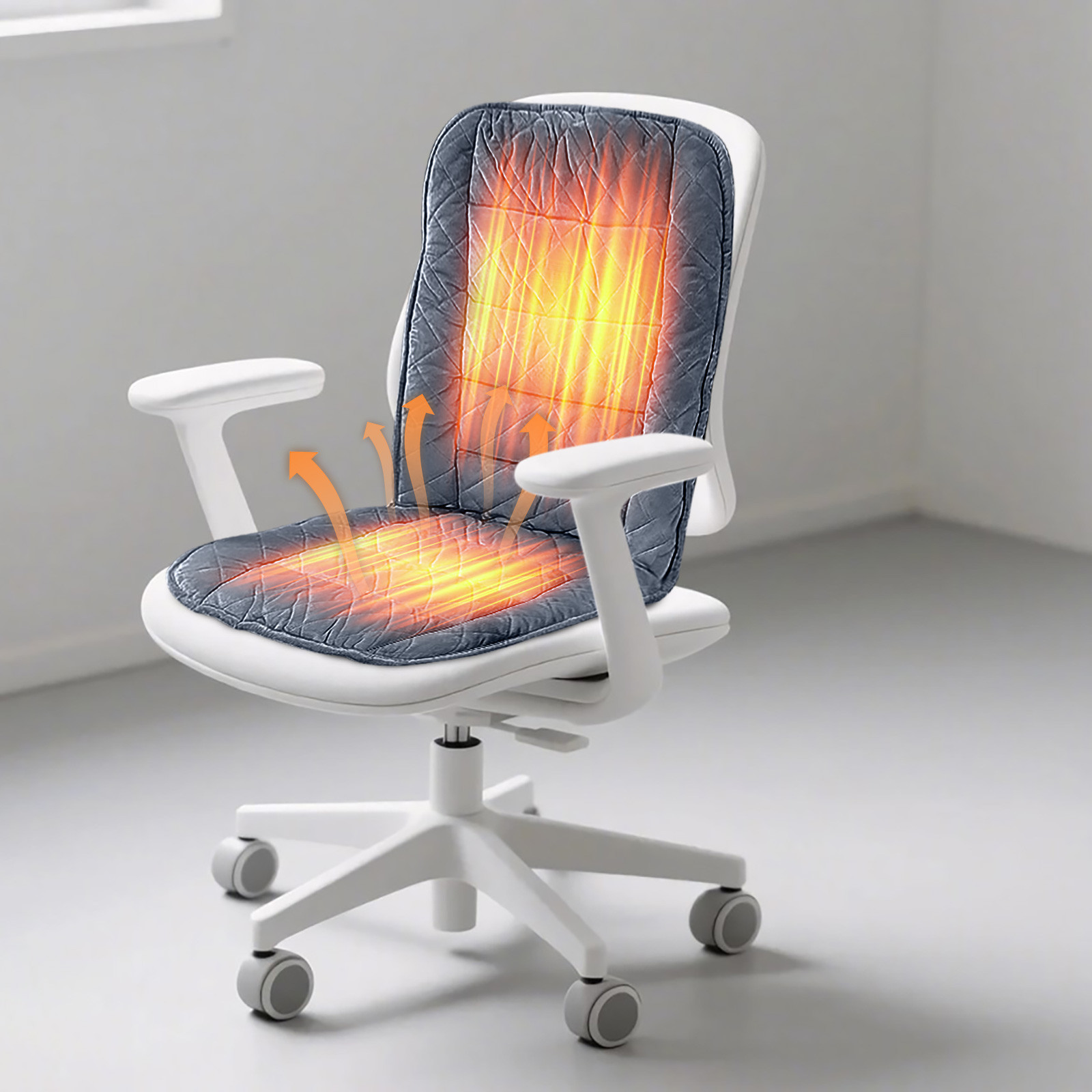 Heated Seat Cushion,Office Chair Warmer with Lumbar Support,Electric Heating Pad for Long Sitting,Back Pain Relief,Warm Fart Cushion for Car Home Desk,Integrated Design Winter Cushion