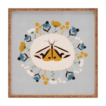

Society6 Hello Twiggs Moths and Flowers 12 x 12 Square Medium Bamboo Tray