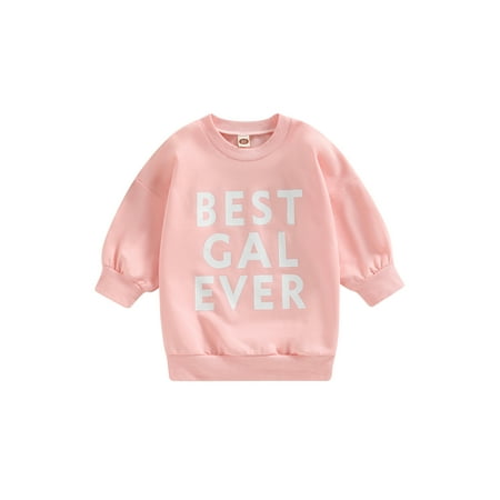 

Bagilaanoe Toddler Baby Girl Valentine s Day Sweatshirt Dress Long Sleeve Letter Print Pullover 6M 12M 18M 24M 3T 4T 5T Kids Loose Tee Tops