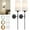 Linen Fabric+Black Pole, variant on Battery Operated Wall Sconces with Remote Control,Wall Sconces Set of Two,3000K-5000K 3 Colors Rechargeable Wireless Wall Light for Bedroom, Hallway