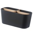 thumbnail image 1 of Multi-Compartment Desk Organizer Bamboo Remote Control Holder Storage Container for Sundries Vanity Stationery, 1 of 5