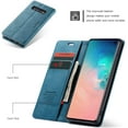 thumbnail image 4 of Phone Shell for Samsung S10 Blue Holder Flip Shell Vintage Matte Leather Bills Slot 6.1inch Retro 2 Slot (ID, 4 of 5