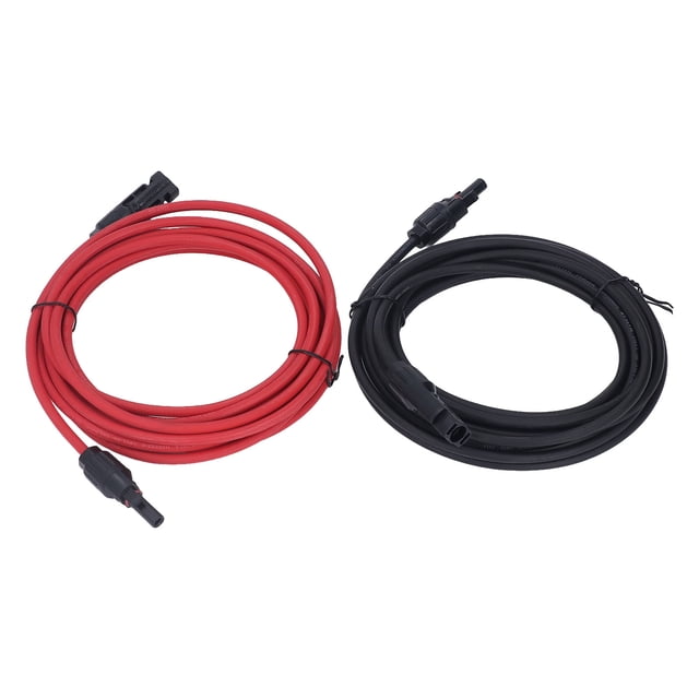 Solar Adaptor Extension Cable 2pcs 12AWG 4mm² Solar Panel Extension Cable Black Red Solar Adaptor Extension Cable With Female Male Connector 1000VDC