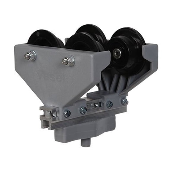 I05PR-206: 4 Wheel Plastic Trolley With Ball Joint 206mm Max Flange Width