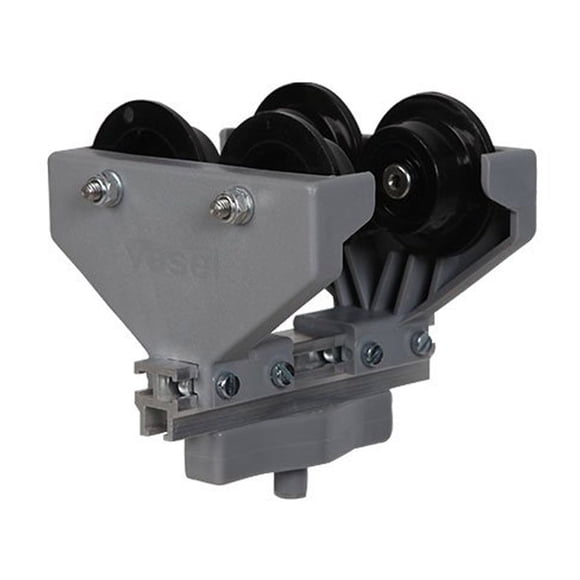 I05PR-206: 4 Wheel Plastic Trolley With Ball Joint 206mm Max Flange Width