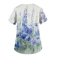 thumbnail image 3 of LHVUOA Floral Scrubs for Women Casual Floral Printed Short Sleeved V Neck Shirts Nursing Work Clothes with Pockets, 3 of 3