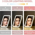 thumbnail image 3 of Travel Makeup Mirror &#*.&#Portable LED Lighted Makeup Mirror Rotation Touch Screen Vanity Mirror Color Dimmable Lighting Rechargeable Tabletop Folding Cosmetic Mirro, 3 of 6