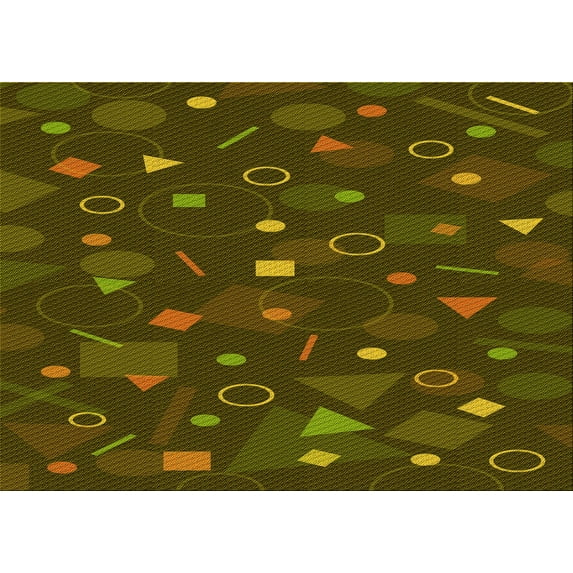 Ahgly Company Machine Washable Indoor Rectangle Transitional Dark Yellow Green Area Rugs, 2' x 4'