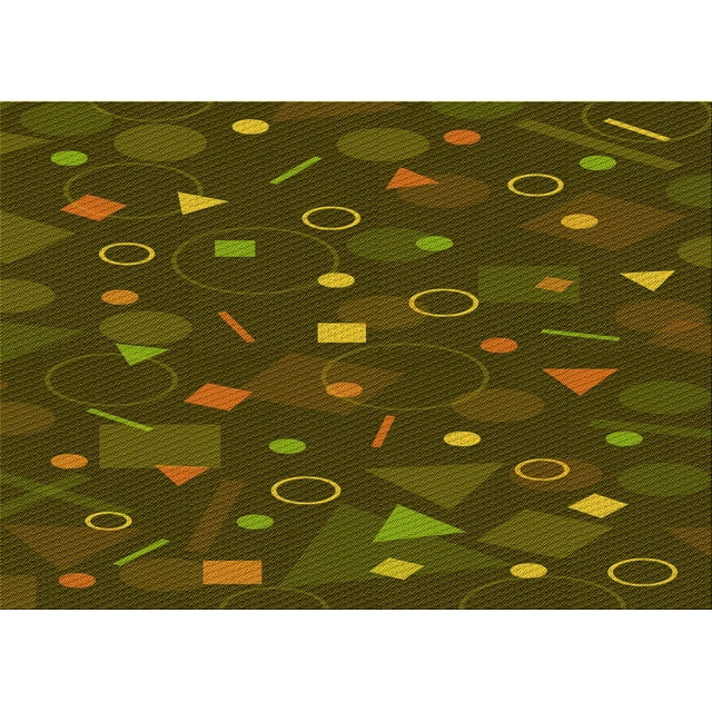 Ahgly Company Machine Washable Indoor Rectangle Transitional Dark Yellow Green Area Rugs, 7' x 10'