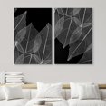 thumbnail image 2 of IDEA4WALL Canvas Print Wall Art Set Leaves Veins Pattern Fine Art Vintage Botanical in Black Modern Art Wall Decorative Chic Zen Contemporary Artwork for Home Decor - 24"x36"x2 Panels, 2 of 5