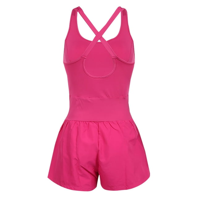 Hot Sale!BKQCNKM Rompers for Women, Athletic Romper, Short Rompers for Women, Workout Romper Workout Sets for Women, Spring Break Outfit Women, Pink L