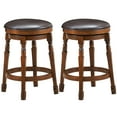 thumbnail image 1 of Costway Set of 2 24'' Swivel Bar Stool Leather Padded Dining Kitchen Pub Chair Backless, 1 of 10