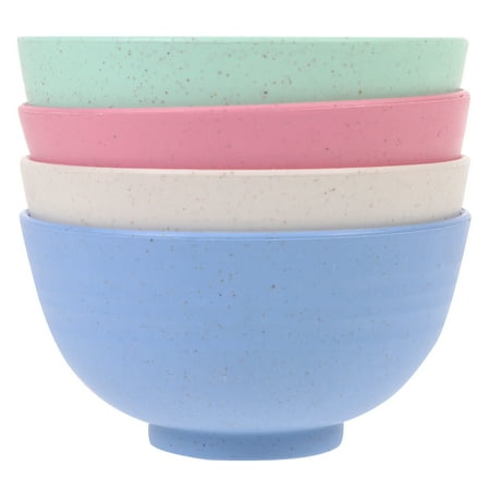 

TOYMYTOY 4pcs Bamboo Fiber Rice Bowls Simple Household Bowl Dish Soup Rice Storage Bowl for Women Men