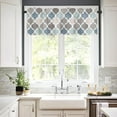 thumbnail image 2 of Morocco Curtain Valance Window Treatment Morocco Muted Tones of Blue and Grey Decorative Rod Pocket Short Window Valance for Kitchen Windows Living Room Bathroom 54 x 18 Inch,1 Panel, 2 of 5