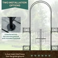 thumbnail image 6 of Outsunny 7' Metal Garden Arbor, Garden Arch with Gate, Scrollwork Hearts, Latching Doors, Planter Boxes for Climbing Vines, Ceremony, Weddings, Black, 6 of 9