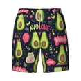 thumbnail image 4 of Lsque Mens Swim Trunks Avocado Love Pattern - Bathing Suit Compression Liner - Beach Swim Shorts Swimwear - (S-3XL) - Stretch Quick Dry -Small, 4 of 9