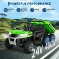 thumbnail image 3 of Shininglove 24V Kids Ride-on Car, 6 Wheels Battery Powered Tractor with Tipping Bucket Trunk 2.4G RC, MP3 Player(110lb Load Capacity), 3 of 10