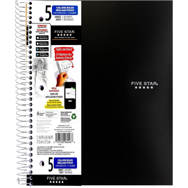 Cahier Décriture Five Star 5 Matières