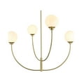 thumbnail image 3 of Living District Nyomi 42" 4-Light Metal/Glass Chandelier in Brass/White, 3 of 8