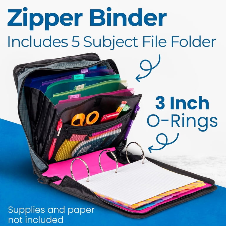 Case-it, Zipper Binder, 3 Inch, 600 Sheet Capacity, Pink - Walmart.com