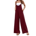 thumbnail image 1 of HBFAGFB Combinaison Femme Fines Bretelles Hauts Décontractés Jambes Larges avec Poches Rouge Taille G, 1 of 5