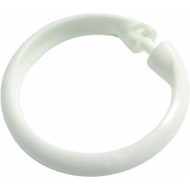 White Shower Curtain Rings, 12 Count
