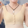 thumbnail image 3 of WTOBBY Women's Sleep Bra - Wire-Free Vest Style with Front Buckle Closure for Soft Gathering Support, Perfect for Nighttime and Lounging Comfort Underwear,Beige 36, 3 of 4