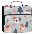 thumbnail image 5 of FORMRS Zipper Binder with Shoulder Strap 2-inch Ring 500 Sheet Capacity File Bag, Gray Cartoon Houses, 5 of 5