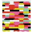 thumbnail image 3 of Colorful Shower Curtain, Geometric Bold Blocks with Lines Stripes Graphic Random Shapes in Pop Art Style, Fabric Bathroom Set with Hooks, 69W X 70L Inches, Multicolor, by Ambesonne, 3 of 3