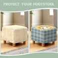 thumbnail image 7 of TSOVTHRID Cute Cat Sunflower Plaid Print Square Ottoman Covers, Removable Ottoman Slipcover, Square Footstool Protector Covers Stretch Stool Cover Rectangular with Elastic Bottom, 7 of 7