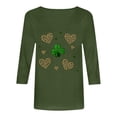 thumbnail image 5 of felwors St Patty's Day Shirt Women 2025 Casual Plus Size 3/4 Sleeve Irish Clover Shirts Funny Saint Patrick's Tunic Tops (Dark Green, L), 5 of 7