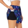thumbnail image 1 of Balery Jellyfish colorful Pantalones cortos deportivos para mujer con forro y dos bolsillos, elásticos, para entrenamiento, gimnasio, yoga-XX-Large, 1 of 7