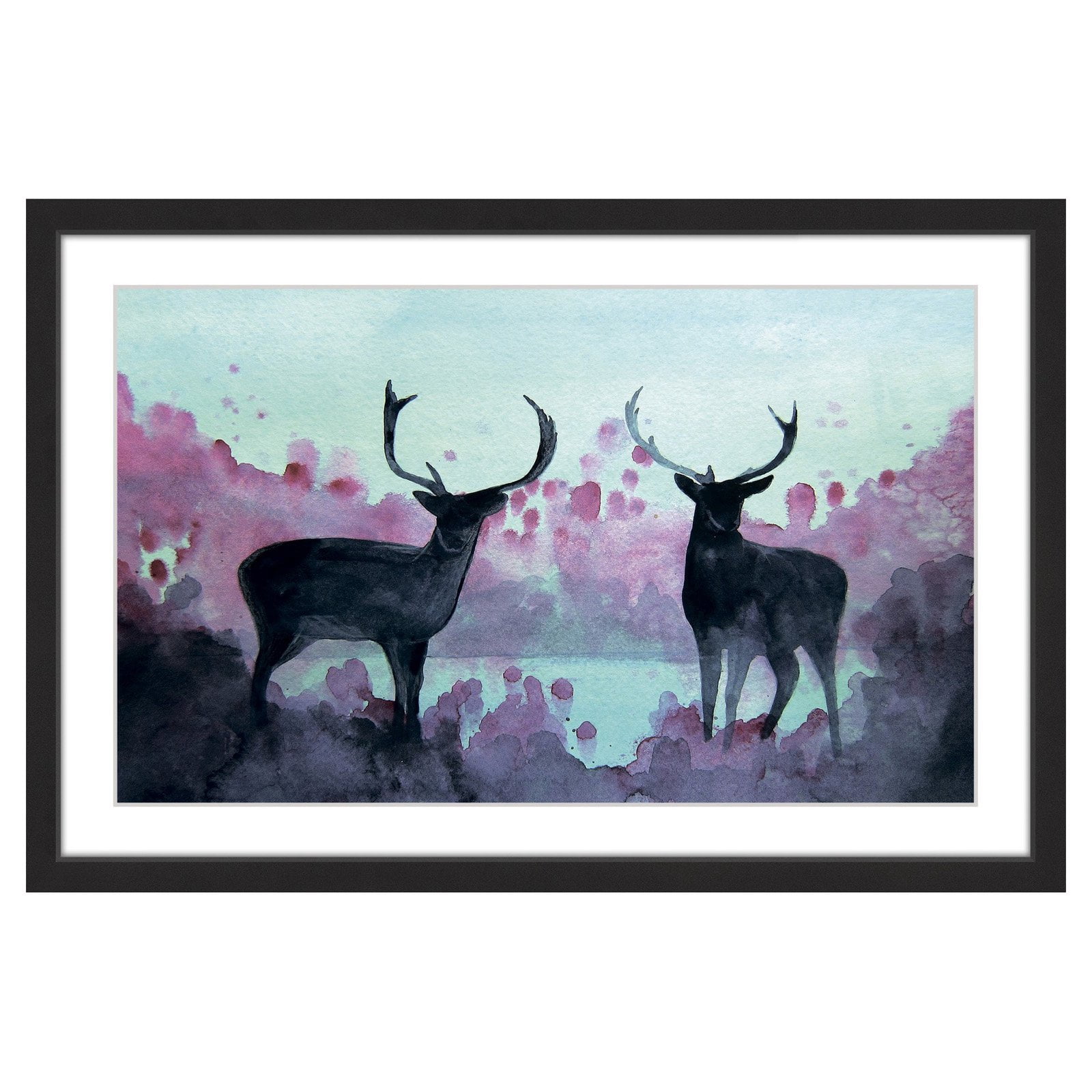 Marmont Hill "Watercolor Moose" by Christine Lindstrom Framed Painting Print