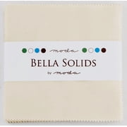 Bella Solids Ivory Moda Charm Pack; 42 - 5 Precut Fabric Quilt Squares