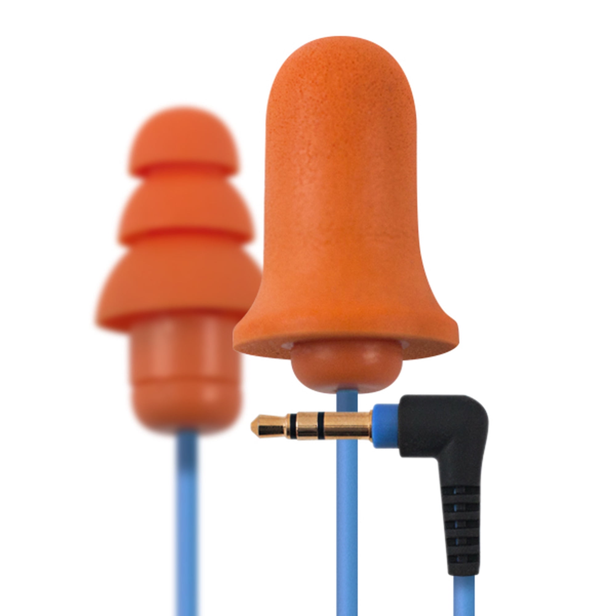 Plugfones Guardian in-Ear Earplug Earbud Hybrid - Noise Reduction in-Ear Headphones (Blue & Orange)