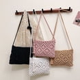 thumbnail image 6 of Women Crochet Shoulder Bag, Knitting Handmade Weaving Handbag, Simple Hollow Beach Bag,Khaki, 6 of 7