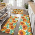 thumbnail image 2 of White Orange Sunflower Pattern Kitchen Rugs Sets Of 3,Kitchen Runner Rugs Non Skid Washable,Decorative Kitchen Floor Mats for Kitchen,Sink,Laundry,17"x30"+ 17"x47" + 17"x59", 2 of 6